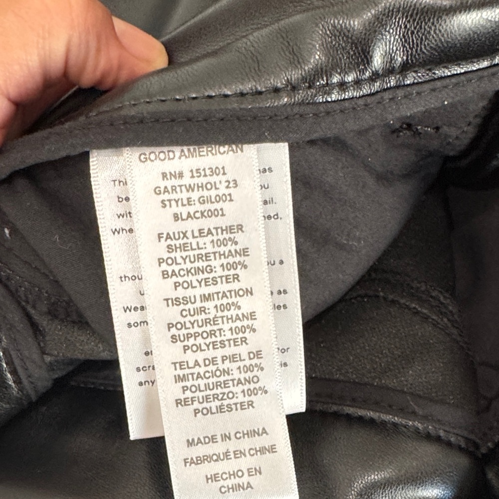 Good American Black Leather Leggings - Picture 7 of 7